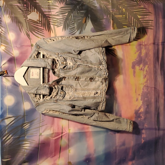 Ella Light Blue Distressed Denim Jacket - Picture 5 of 5